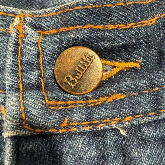 Rare VTG Men 35x31.5 St. Leger Bullitt Blue Jeans w/ Elephant Flare Bell Bottoms